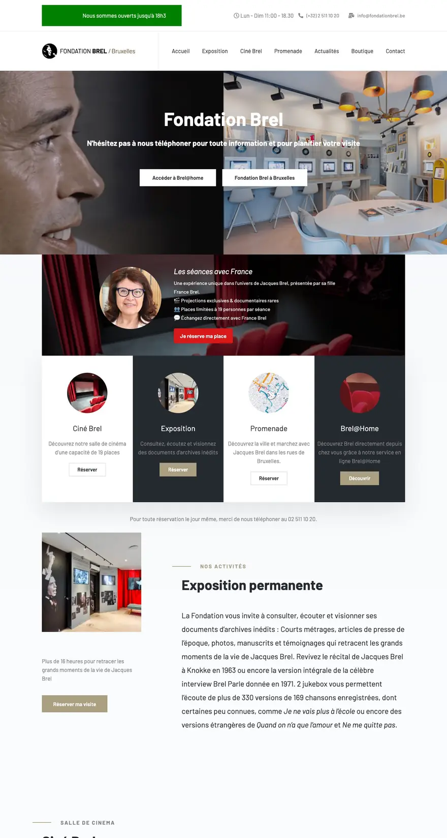 Site Fondation Brel, page d'accueil