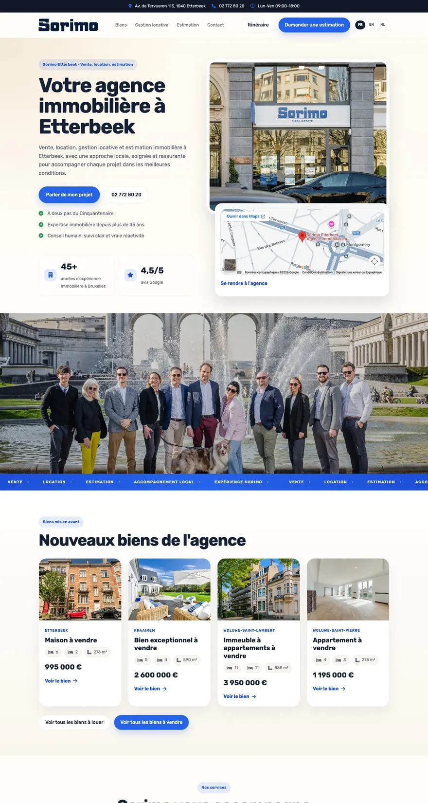 Site Sorimo, page d'accueil
