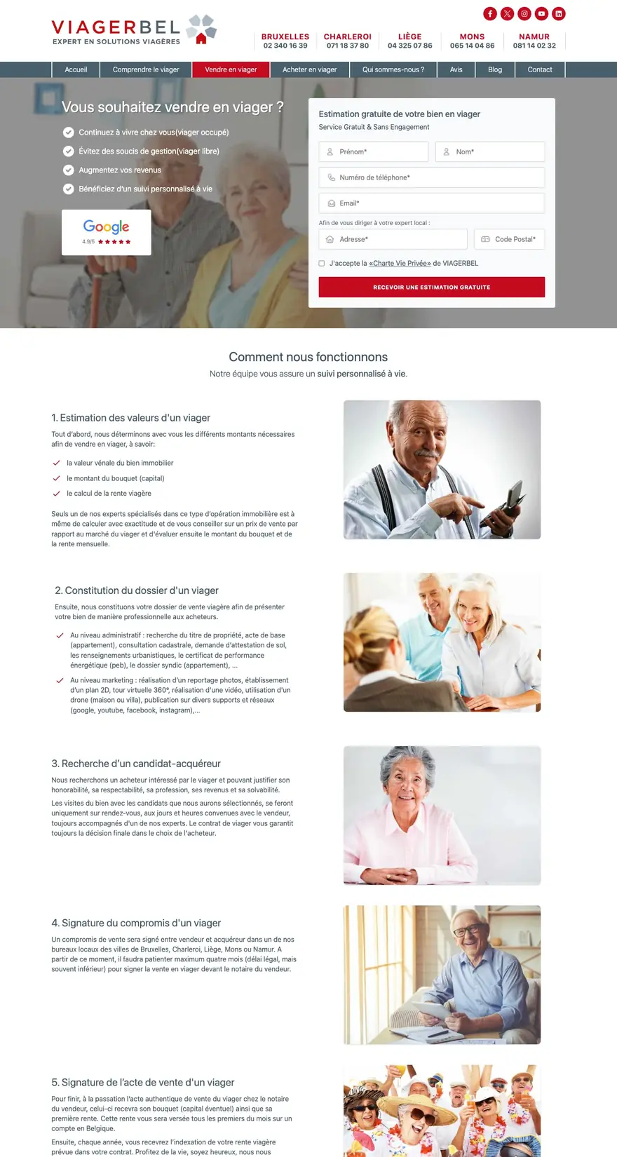 Site Viagerbel, page d'accueil